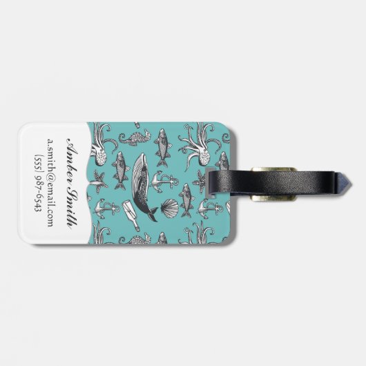 Alle Zee Patroon Bagagelabel (Achterkant horizontaal)