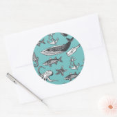 Alle Zee Patroon Ronde Sticker (Envelop)