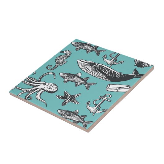 Alle Zee Patroon Tegeltje (Zijkant)