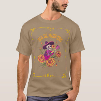 Alle zielen dag, dia de muertos Skeleton Guitar Pl T-shirt