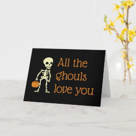 Alle zielen houden van je skelet Halloween Kaart
