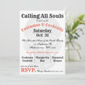 Alle zielen oproepen... Uitnodiging voor Halloween (Staand voorkant)