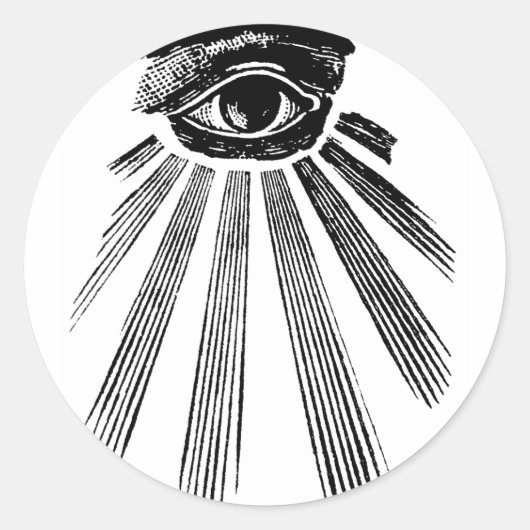 Alle zien Eye Mason Ronde Sticker (Voorkant)
