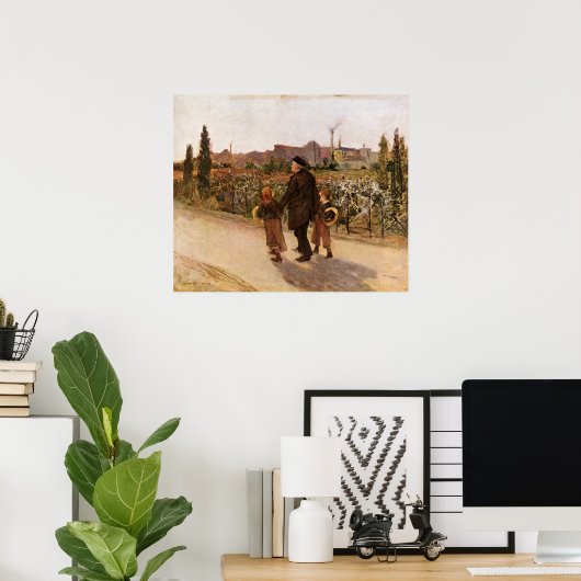 Alle zigeunerdag door Jules Bastien-Lepage Poster (Thuiskantoor)