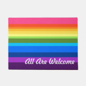 Alle zijn welkome of aangepaste tekstregenboog deurmat (Voorkant)