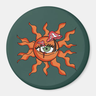 Alle zon-zien paddenstoel stralen magneet