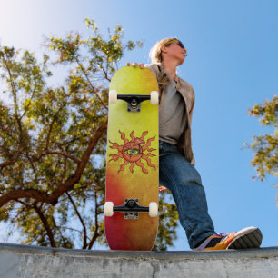 Alle zon-zien paddenstoel stralen persoonlijk skateboard
