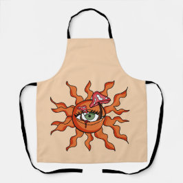 Alle zon-zien paddenstoel stralen schort