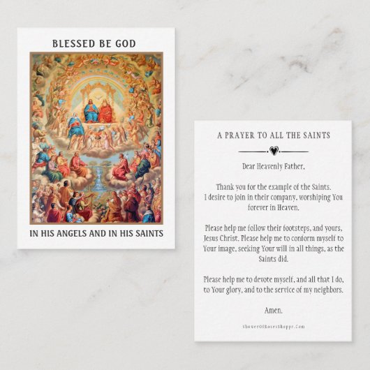 ALLE ZUIVERE DAG PRAYER CELEBRATION HOLY KAARTEN PLAATSKAARTJE (Voorkant / Achterkant)