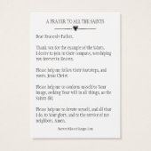 ALLE ZUIVERE DAG PRAYER CELEBRATION HOLY KAARTEN VISITEKAARTJE (Achterkant)