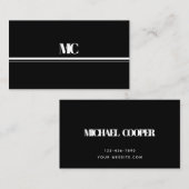 Alle Zwart Wit Modern Bold Monogram Visitekaartje (Voorkant / Achterkant)