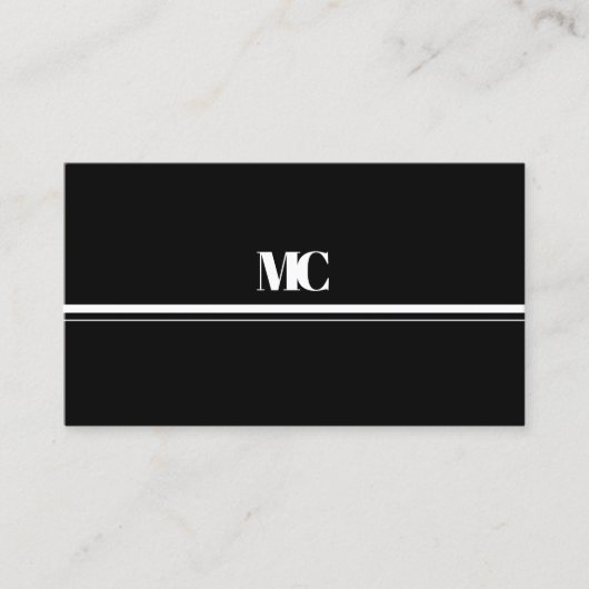 Alle Zwart Wit Modern Bold Monogram Visitekaartje (Voorkant)
