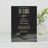 Alle zwarte-affaire-verjaardagsfeesten kaart (Staand voorkant)