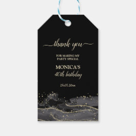 Alle zwarte affaire-verjaardagsfeestjes cadeaulabel