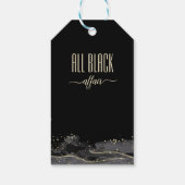 Alle zwarte affaire-verjaardagsfeestjes cadeaulabel (Achterkant)