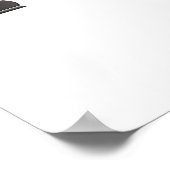 Alle zwarte stukken, één wit, schaakstukken poster (Hoek)