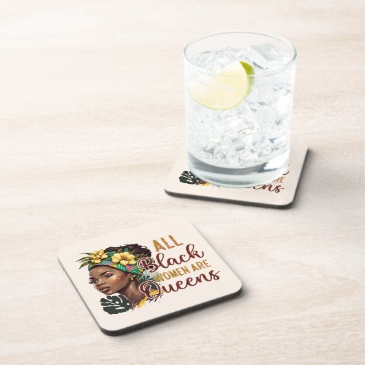 Alle zwarte vrouwen zijn koninginnen bier onderzetter (Rechterzijde)