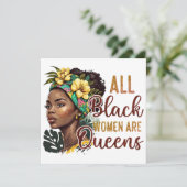Alle zwarte vrouwen zijn koninginnen kaart (Staand voorkant)