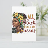 Alle zwarte vrouwen zijn koninginnen kaart (Staand voorkant)
