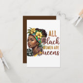 Alle zwarte vrouwen zijn koninginnen kaart (Voorkant / Achterkant in situ)