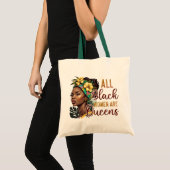 Alle zwarte vrouwen zijn koninginnen tote bag (Voorkant (product))
