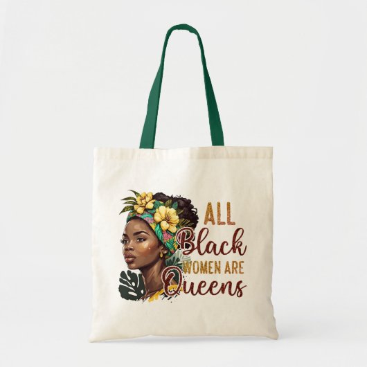 Alle zwarte vrouwen zijn koninginnen tote bag (Voorkant)