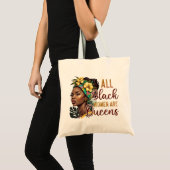 Alle zwarte vrouwen zijn koninginnen tote bag (Voorkant (product))