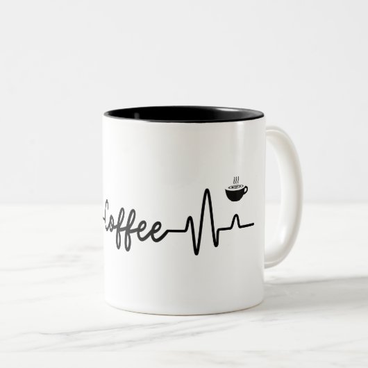 Alledaagse elegantie: gepersonaliseerde koffie-Mok Tweekleurige Koffiemok (Voorkant rechts)