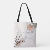 'Alledaagse Essentials' Minimalistische bloemensch Tote Bag (Achterkant)