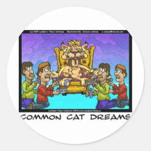 Alledaagse katten dromen grappige cadeaus T-shirts Ronde Sticker