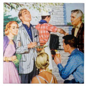 alledaagse retro -  bbq tegeltje (Voorkant)