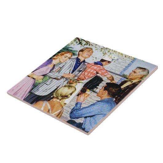 alledaagse retro -  bbq tegeltje (Zijkant)