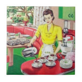 alledaagse retro  dame tegeltje (Voorkant)