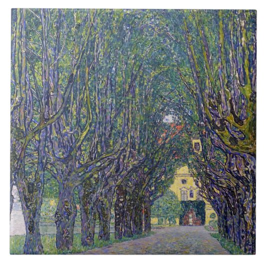 Allee in Schloss Kammer, Gustav Klimt Tegeltje (Voorkant)