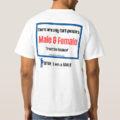 Alleen 2 Geslachten T-shirt ~ Voor alleen MANNEN (Achterkant)
