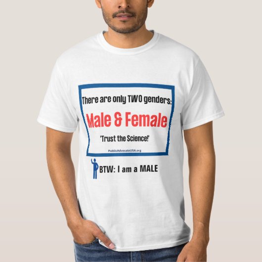 Alleen 2 Geslachten T-shirt ~ Voor alleen MANNEN (Voorkant)
