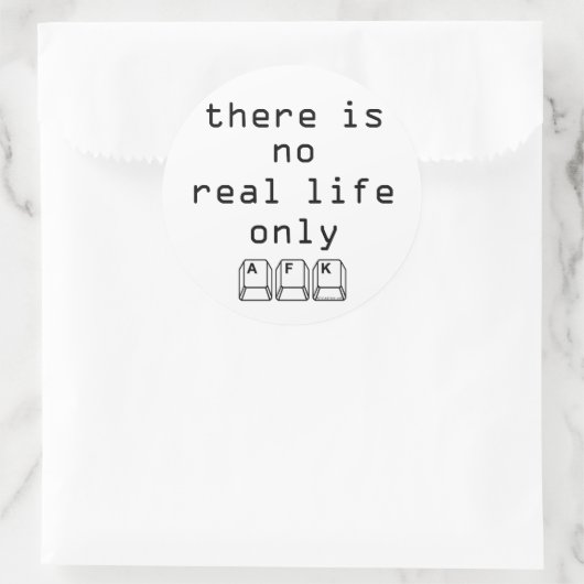 Alleen AFK Ronde Sticker (Tas)