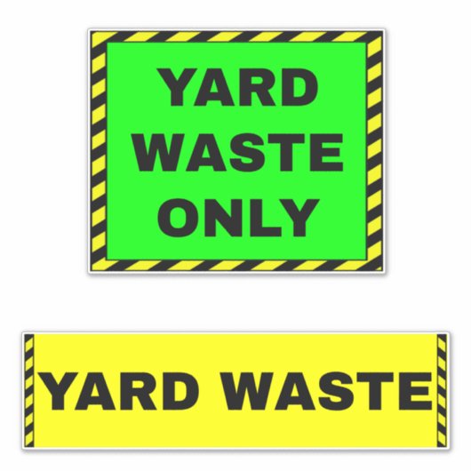 Alleen afval van de werf (vuilnisbak) Geelgroen Sticker (Voorkant)