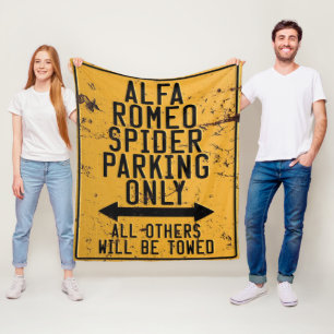 Alleen Alfa Romeo Spider Parking Fleece Deken