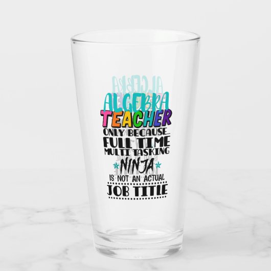 Alleen algebra-leraar omdat fulltime multi glas (Achterkant)