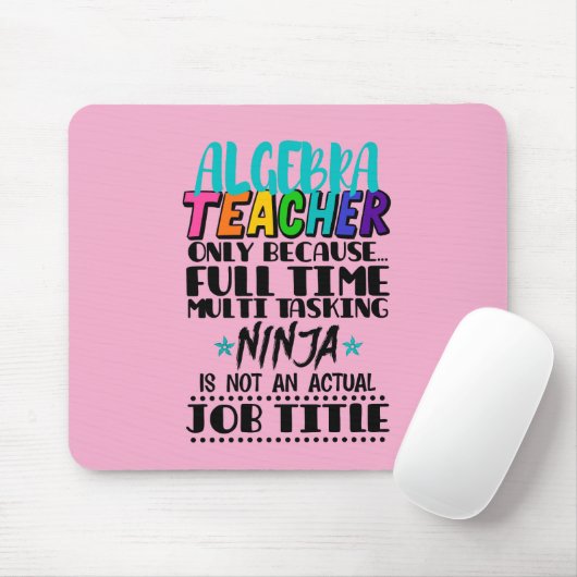 Alleen algebra-leraar omdat fulltime multi muismat (Met muis)