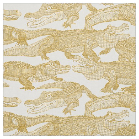Alleen alligators goud stof (Swatch)