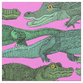 Alleen alligators groen roze stof (Close Up)