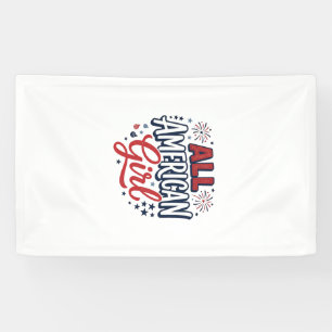 Alleen Amerikaans Meisje Patriottisch Vintage Vect Spandoek