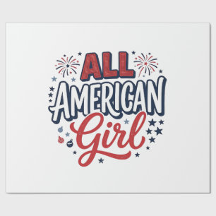 Alleen Amerikaanse Patriottische Vintage Vector On Cadeaupapier