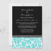 Alleen Aqua Black Damask voor weddenschappen Kaart (Achterkant)