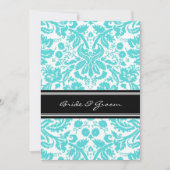 Alleen Aqua Black Damask voor weddenschappen Kaart (Voorkant)