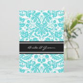 Alleen Aqua Black Damask voor weddenschappen Kaart (Staand voorkant)