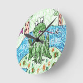 Alleen Art Clock $21,95 Ronde Klok (Hoek)