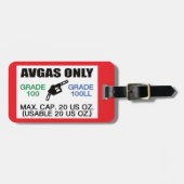 alleen AVGAS/100LL-brandstof Bagagelabel (Voorkant horizontaal)